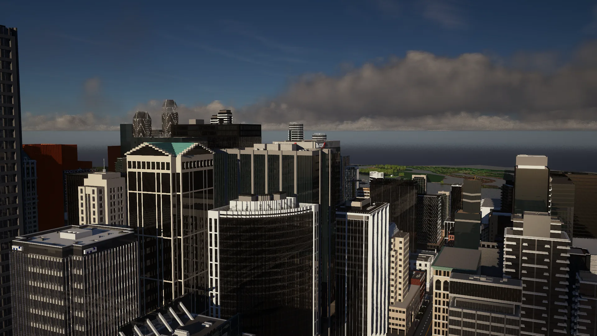 Downtown Alaire — aerial skyline